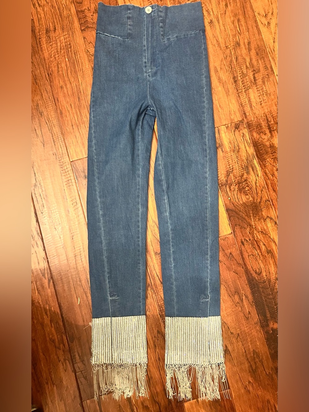 Rehab Denim Ankle Jeans with Crystal Embellished Cuffs